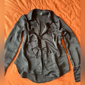 Wild Fable Black Satin Blouse